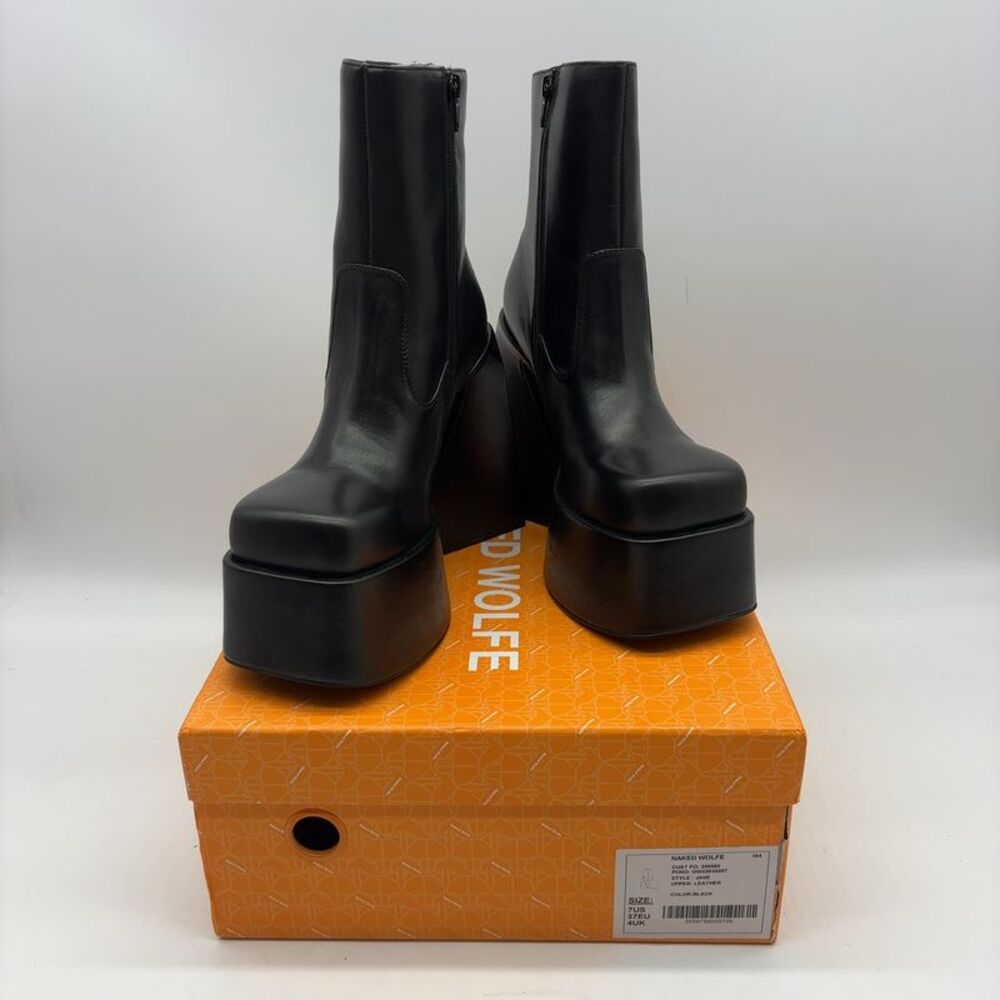 Naked Wolfe Chunky Leather Heel Boots